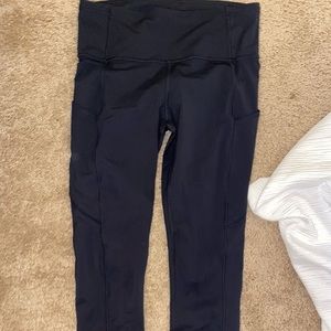 Lululemon fast and free 25 leggings, black, size 8